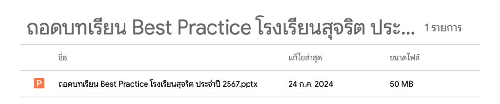 ดาวน์โหลดไฟล์นำเสนอBestPractice